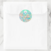 Vielen Dank Pink Script Name Custom Logo Holograph Runder Aufkleber (Tasche)