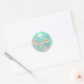 Vielen Dank Pink Script Name Custom Logo Holograph Runder Aufkleber (Umschlag)