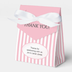 Vielen Dank - Pink Simple Stripes Pattern Geschenkschachtel