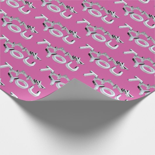 Vielen Dank, Pink und Silver Wrapping Paper Geschenkpapier (Ecke)