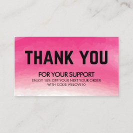 Vielen Dank Pink Watercolor Discount Business Visitenkarte