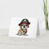 Vielen Dank, Pirate English Bulldog Skull Dankeskarte (Vorderseite)