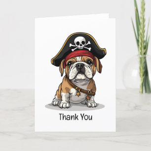 Vielen Dank, Pirate English Bulldog Skull Dankeskarte