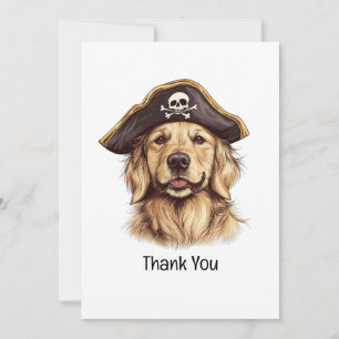 Vielen Dank Pirate Golden Retriever Dog Skull Dankeskarte