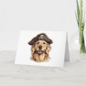 Vielen Dank Pirate Golden Retriever Dog Skull Dankeskarte (Vorderseite)