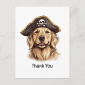 Vielen Dank Pirate Golden Retriever Dog Skull Postkarte (Vorderseite)