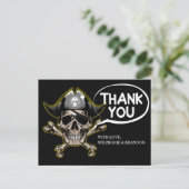 Vielen Dank Pirate Thema Party Erwachsene Skull Kn Postkarte (Stehend Vorderseite)