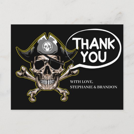 Vielen Dank Pirate Thema Party Erwachsene Skull Kn Postkarte (Vorderseite)
