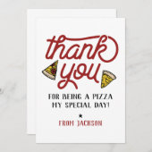 Vielen Dank Pizza Party Geburtstag Vielen Dank Dankeskarte (Vorne/Hinten)