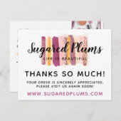 Vielen Dank Plum Lila & Gold Paint Strokes 4-Foto Postkarte (Vorne/Hinten)