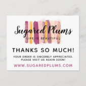 Vielen Dank Plum Lila & Gold Paint Strokes 4-Foto Postkarte (Vorderseite)