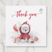 Vielen Dank Polar Bear Santa Christmas Baby Dusche Geschenkanhänger (Rückseite)