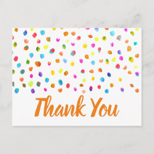 Vielen Dank Polka dot boho Wasserfarbenkunst Zitat Postkarte