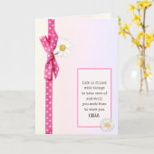 Vielen Dank Polka Dot Bow mit Daisies Karte (Gelbe Blume)