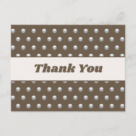Vielen Dank Polka Dot Silver Dark Brown Wertschätz Postkarte