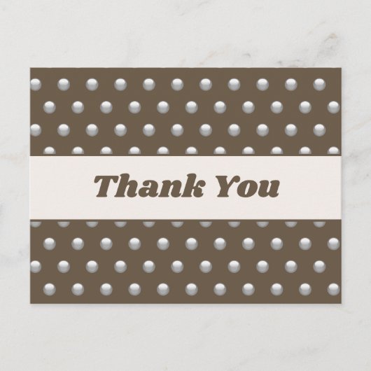 Vielen Dank Polka Dot Silver Dark Brown Wertschätz Postkarte (Vorderseite)