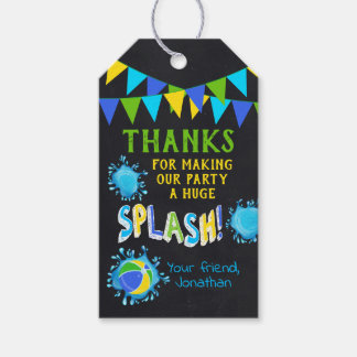 Vielen Dank Pool Party Blue Green Gevor Tag Geschenkanhänger