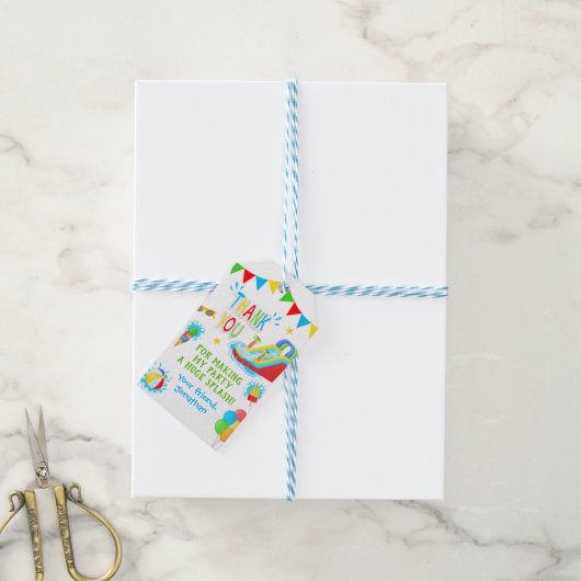 Vielen Dank Pool Waterslide Sommer Party Geschenkanhänger (Mit Garn)