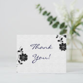 Vielen Dank Post Cards Black Blume Postkarte (Stehend Vorderseite)