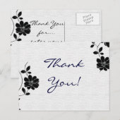 Vielen Dank Post Cards Black Blume Postkarte (Vorne/Hinten)