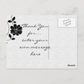Vielen Dank Post Cards Black Blume Postkarte (Rückseite)