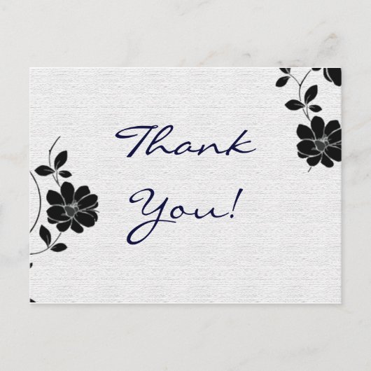 Vielen Dank Post Cards Black Blume Postkarte (Vorderseite)