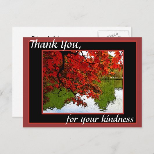 Vielen Dank Post Cards Fall Scene Postkarte (Vorne/Hinten)