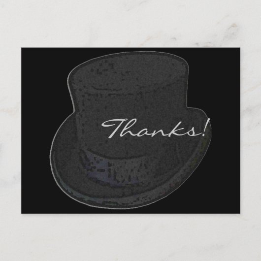Vielen Dank Post Cards Top Hat Postkarte (Vorderseite)