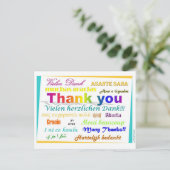 Vielen Dank Postcard - mehrsprachig Postkarte (Stehend Vorderseite)