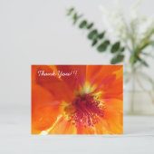 Vielen Dank Postcard mit orangefarbener Blume Postkarte (Stehend Vorderseite)