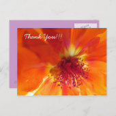 Vielen Dank Postcard mit orangefarbener Blume Postkarte (Vorne/Hinten)