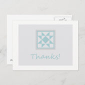 Vielen Dank Postcard - Star Quilt Block (blau/grau Postkarte (Vorne/Hinten)