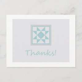 Vielen Dank Postcard - Star Quilt Block (blau/grau Postkarte