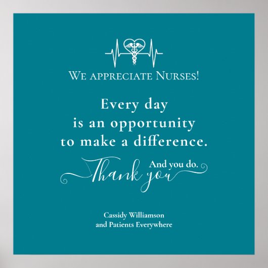 Vielen Dank Poster Patient zu Krankenschwester Per (Vorne)