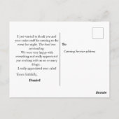 Vielen Dank. Postkarte (Rückseite)