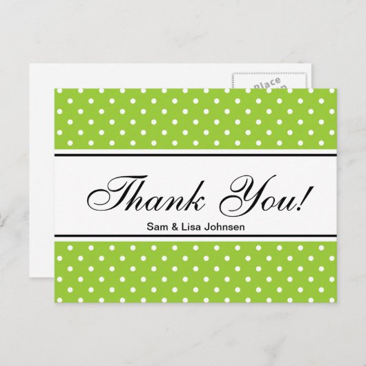 Vielen Dank, Postkarten | Apfelgrün-Punkte (Vorne/Hinten)