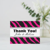 Vielen Dank Postkarten mit heißen rosa Zebrastreif (Stehend Vorderseite)