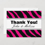 Vielen Dank Postkarten mit heißen rosa Zebrastreif (Vorne/Hinten)