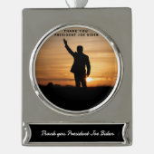 Vielen Dank, Präsident Joe Biden Banner-Ornament Silber (Vorderseite)