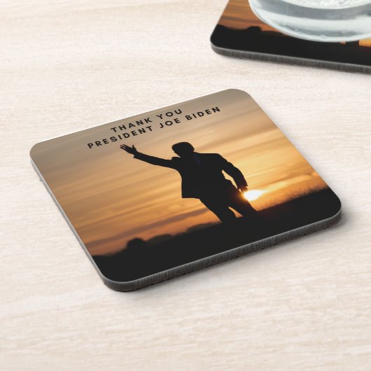 Vielen Dank, Präsident Joe Biden Getränkeuntersetzer (Linke Seite)