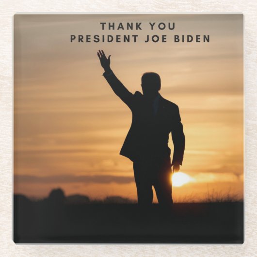 Vielen Dank, Präsident Joe Biden Glasuntersetzer (Vorderseite)