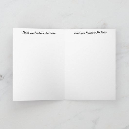 Vielen Dank, Präsident Joe Biden Karte (Innenseite)
