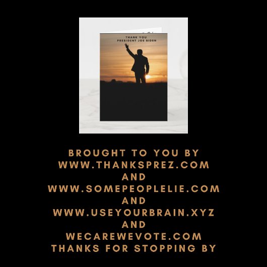 Vielen Dank, Präsident Joe Biden Karte