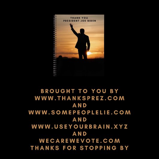 Vielen Dank, Präsident Joe Biden Notizblock