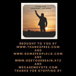 Vielen Dank, Präsident Joe Biden Rechteckiger Pappuntersetzer