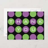 Vielen Dank Punkte auf der schwarzen Postkarte (Vorne/Hinten)