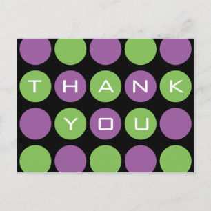 Vielen Dank Punkte auf der schwarzen Postkarte