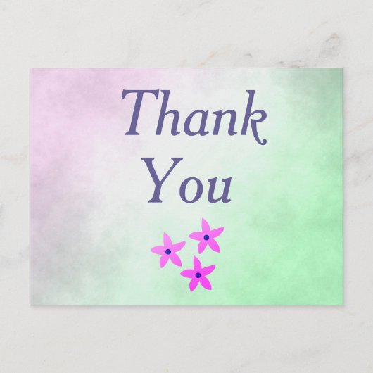 Vielen Dank, Purple Flowers Postkarte (Vorderseite)