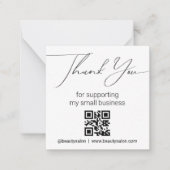 Vielen Dank qr Code Kleinunternehmen minimalistisc Mitteilungskarte (Vorderseite)