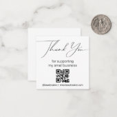 Vielen Dank qr Code Kleinunternehmen minimalistisc Mitteilungskarte (Vorderseite/Rückseite Beispiel)
